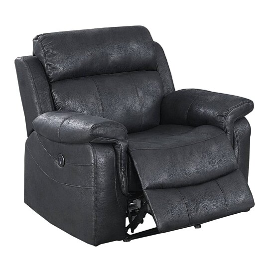 Saltoro Sherpi 40 Inch Leatherette Power Recliner with Tufted De